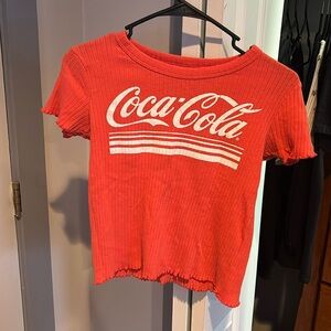 Coral colored coco-cola tee